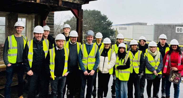 Spetisbury Construction team and architectural students on-site